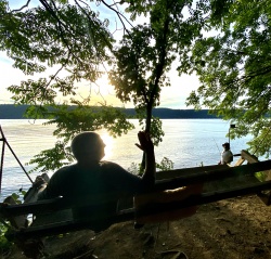 A fisherman at the Hudson