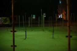 The flea market in Lviv at night