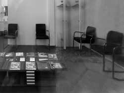 a doctor's waiting room- empty these days
